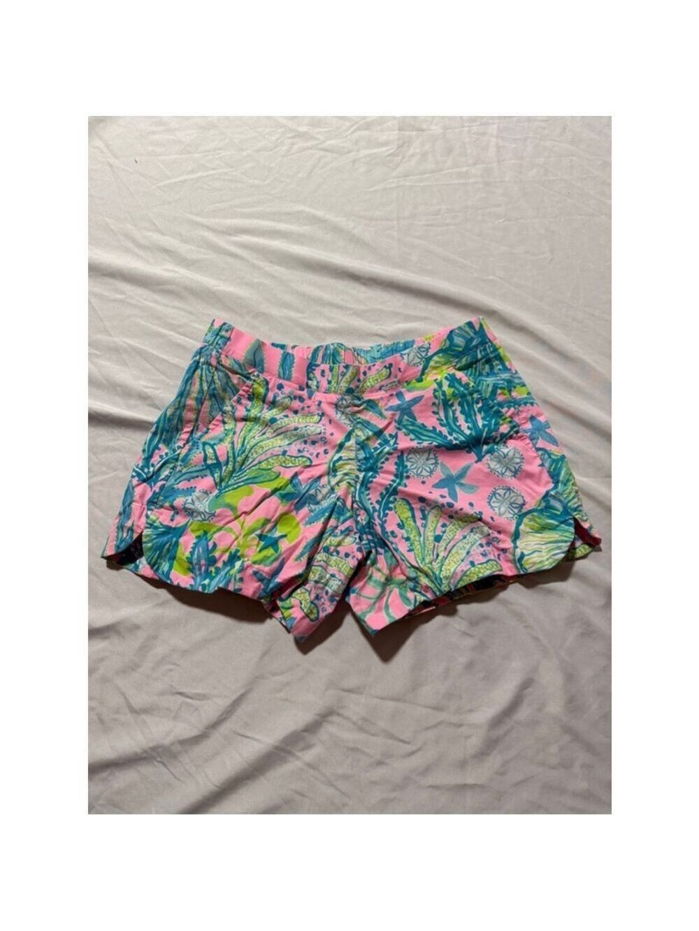 Women's Lilly Pulitzer Shorts XXS Pink Blue - Picture 2 of 4